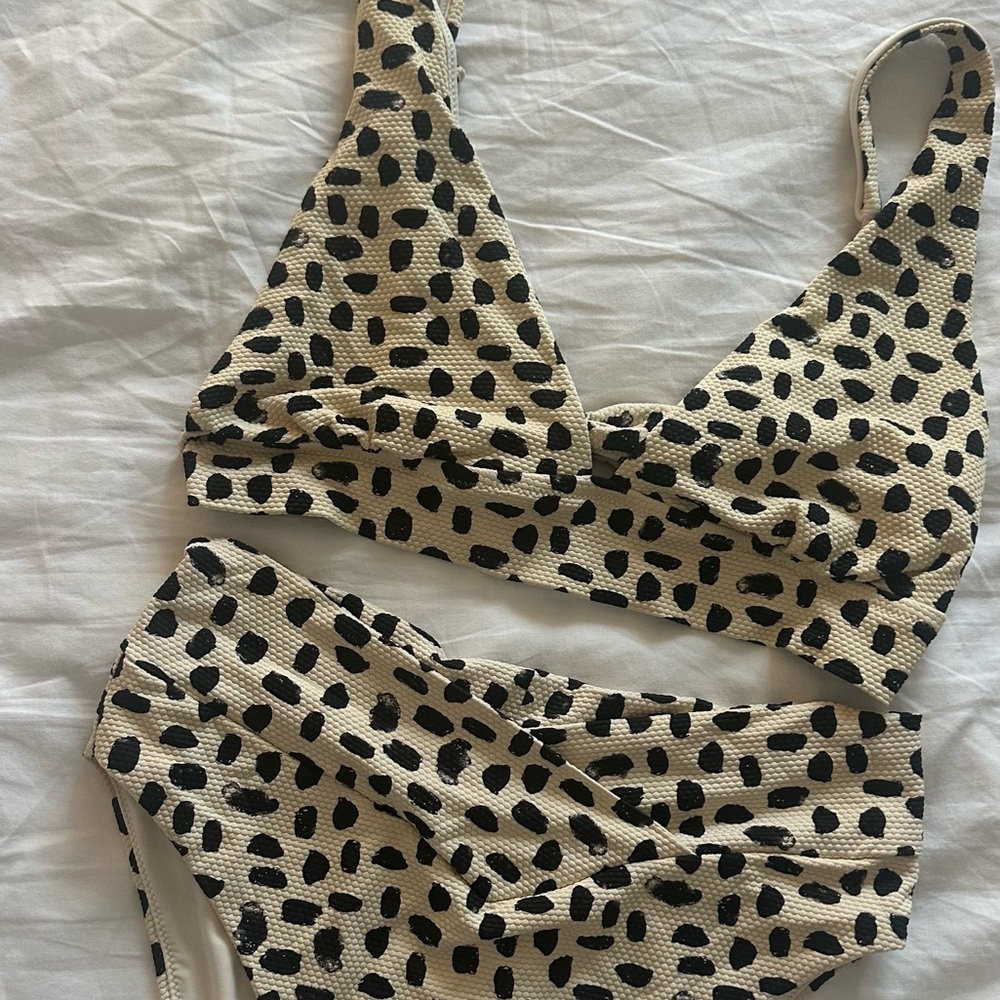 Aerie pique crossover high cut cheeky bikini - Leopard